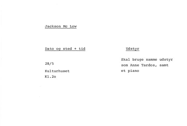 List of materials

